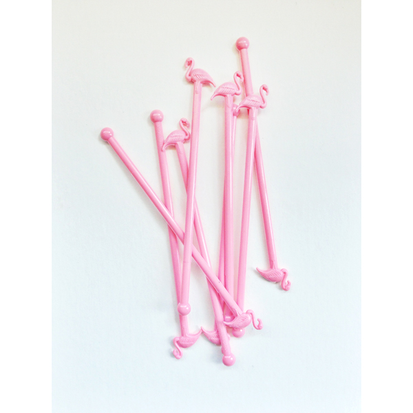 Flamingo Drink Stirrers- Booze News // stirandstrain.com