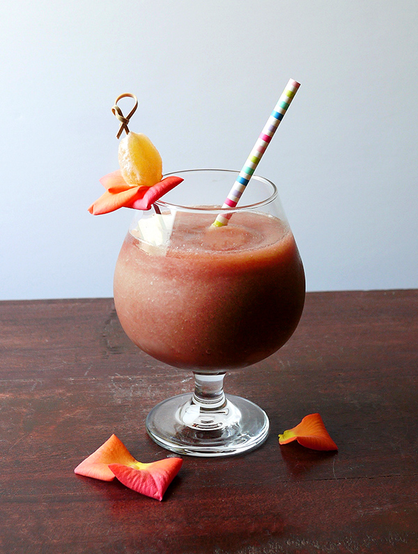 Tarantas Wine Slushie with honeydew, Pimm's No. 1 and crystalized ginger // stirandstrain.com